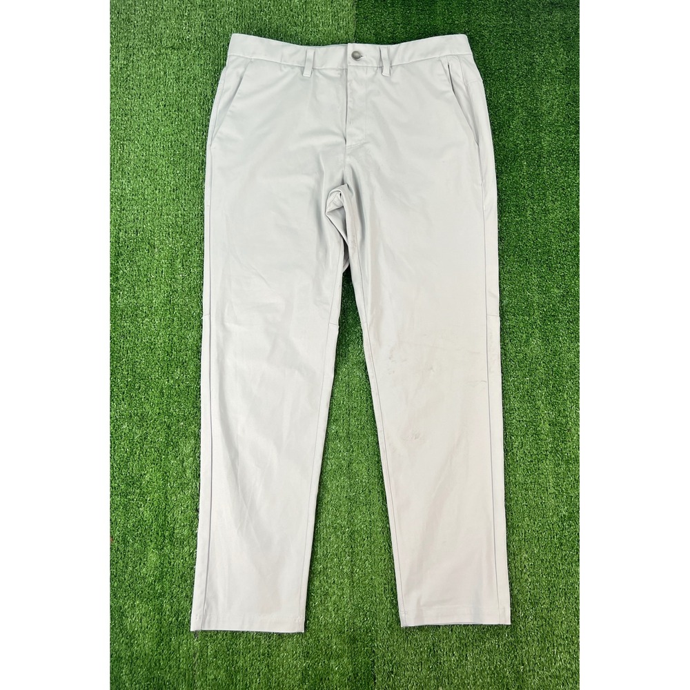 CRZ YOGA Mens Golf Pants Light Gray Stretch Technical Chino Size 32W